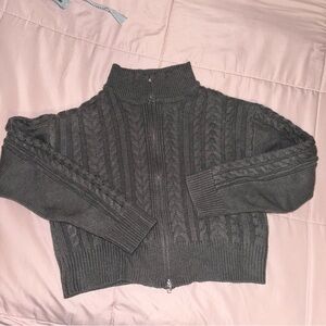 Women's Gray Cable Knit Sweater